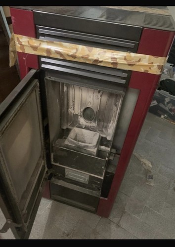 Termostufa pellet rosso nero - a,